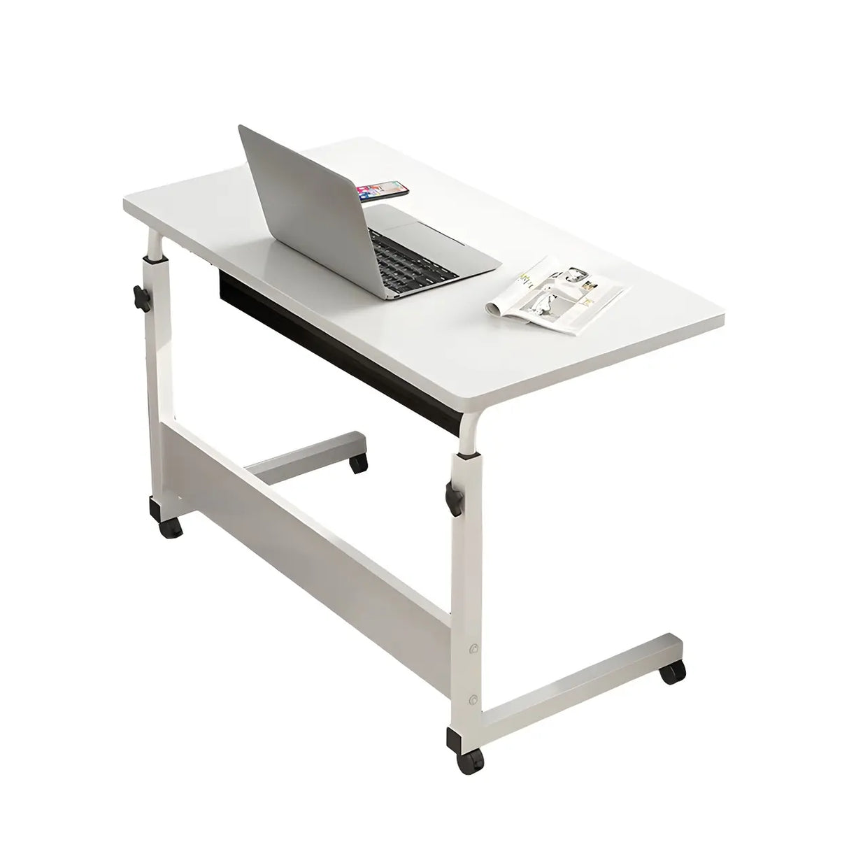 Adjustable Foldable White Wood Rectangle Standing Desk Image - 10