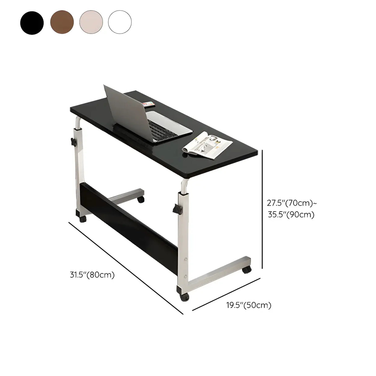 Adjustable Foldable White Wood Rectangle Standing Desk Image - 15