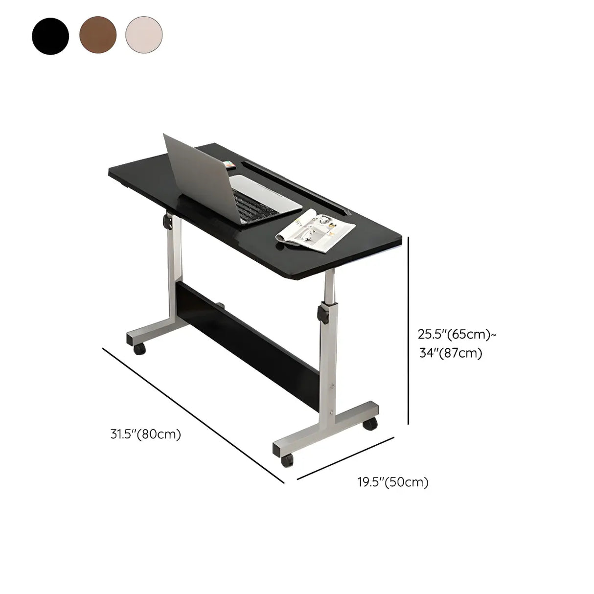 Adjustable Foldable White Wood Rectangle Standing Desk Image - 17
