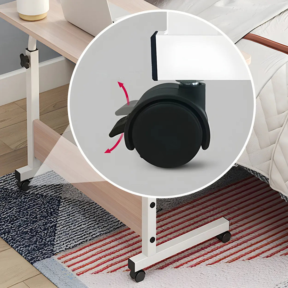 Adjustable Foldable White Wood Rectangle Standing Desk Image - 6