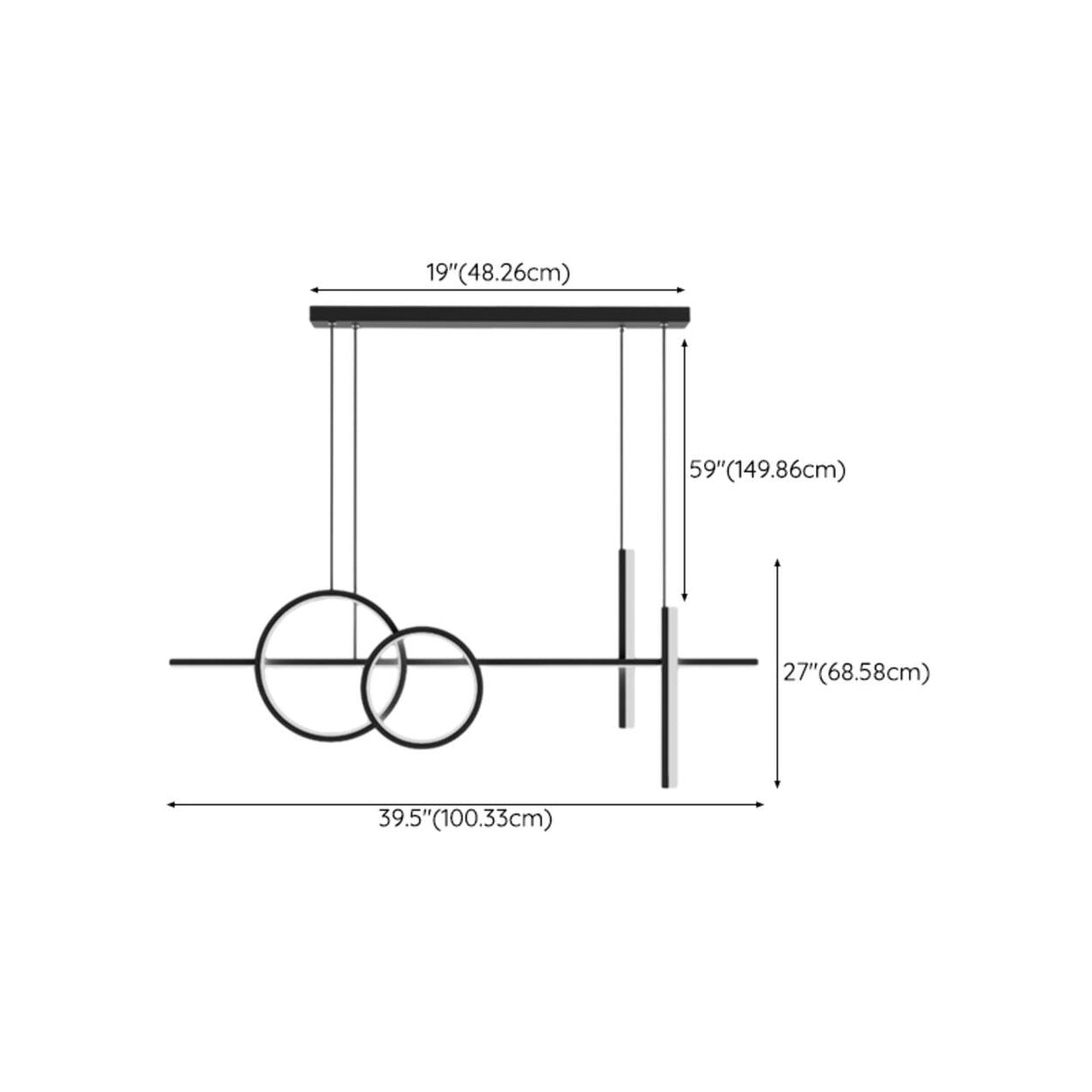 Adjustable Geometric Black LED Island Pendant Light Image - 13