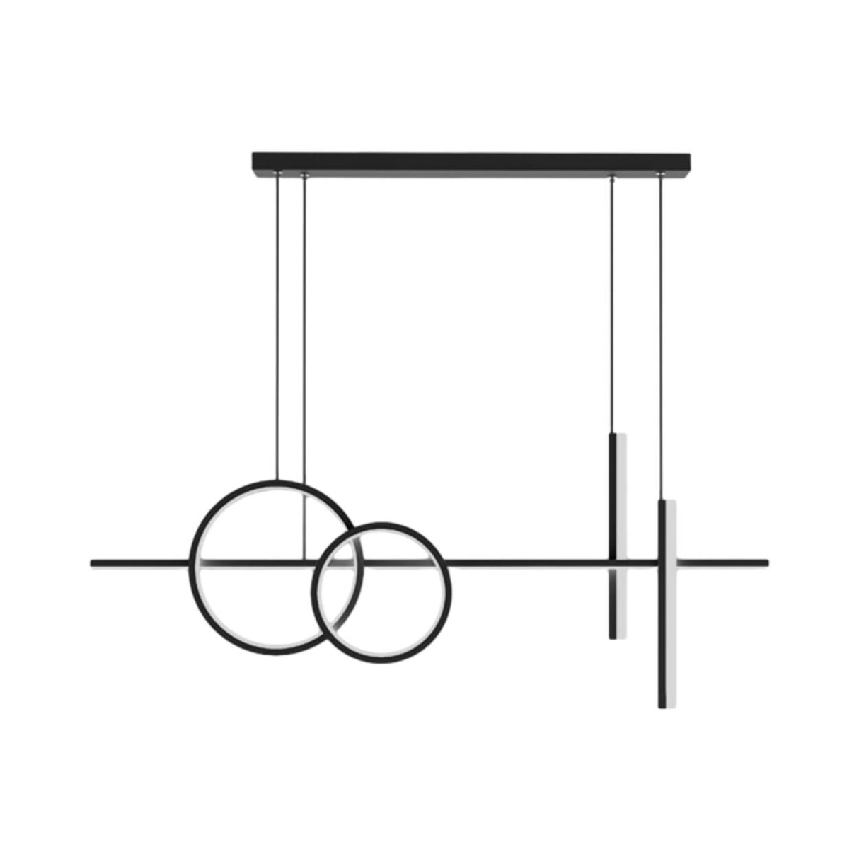 Adjustable Geometric Black LED Island Pendant Light Image - 5