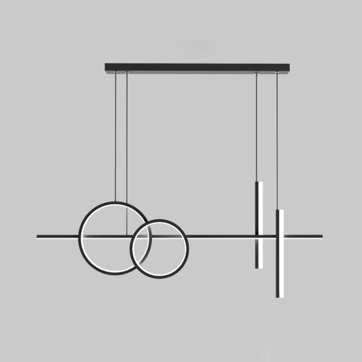 Adjustable Geometric Black LED Island Pendant Light Image - 6