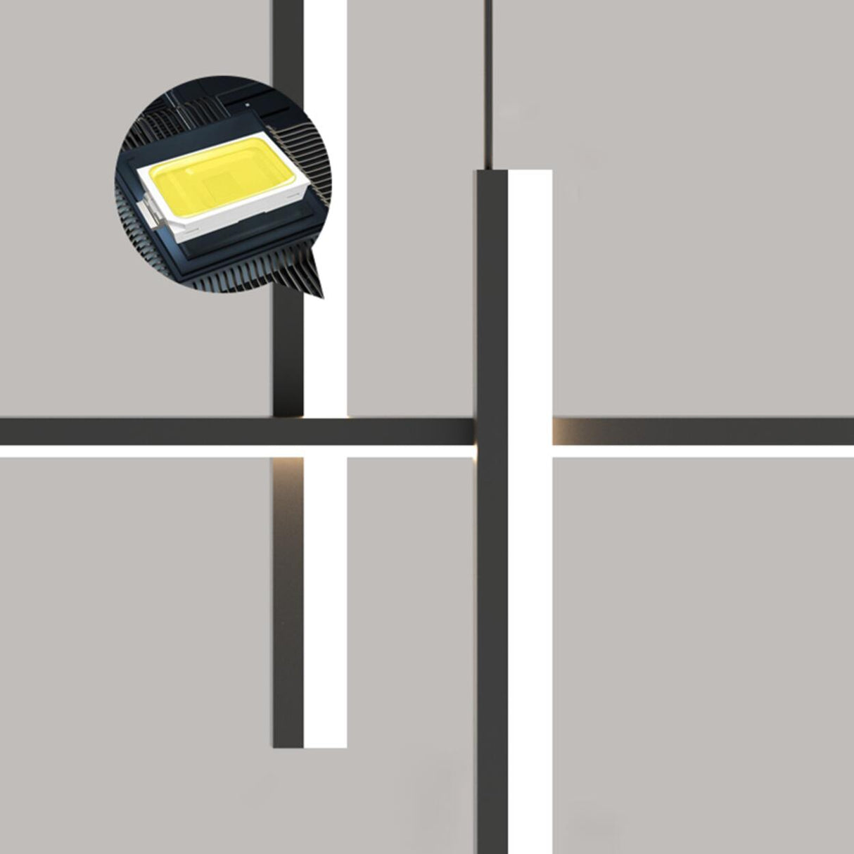 Adjustable Geometric Black LED Island Pendant Light Image - 7