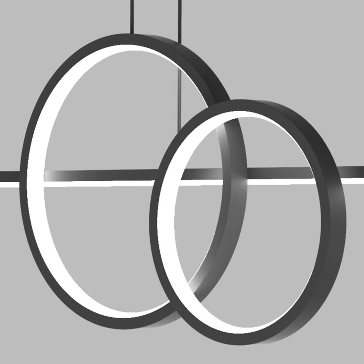 Adjustable Geometric Black LED Island Pendant Light Image - 8