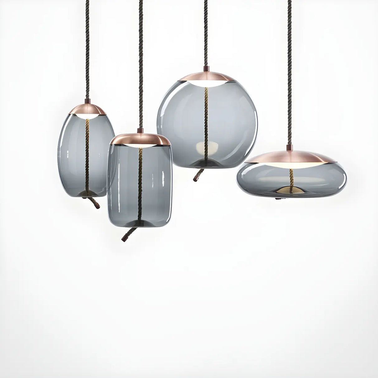 Adjustable Glass Geometric Pendant Light with Canopy Image - 11