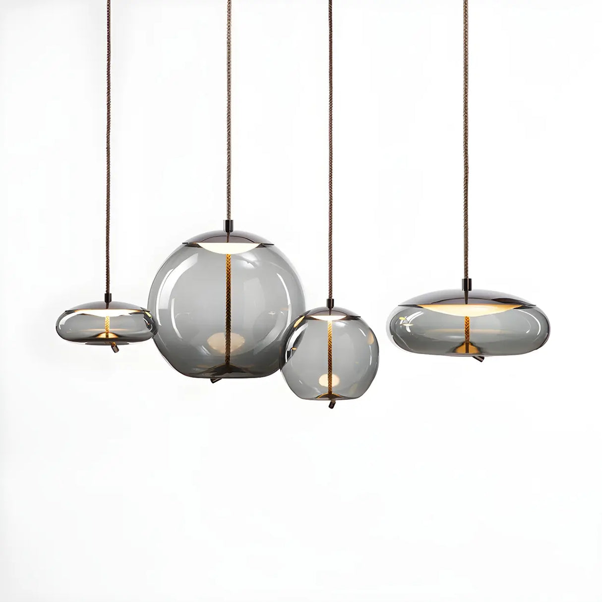 Adjustable Glass Geometric Pendant Light with Canopy Image - 16