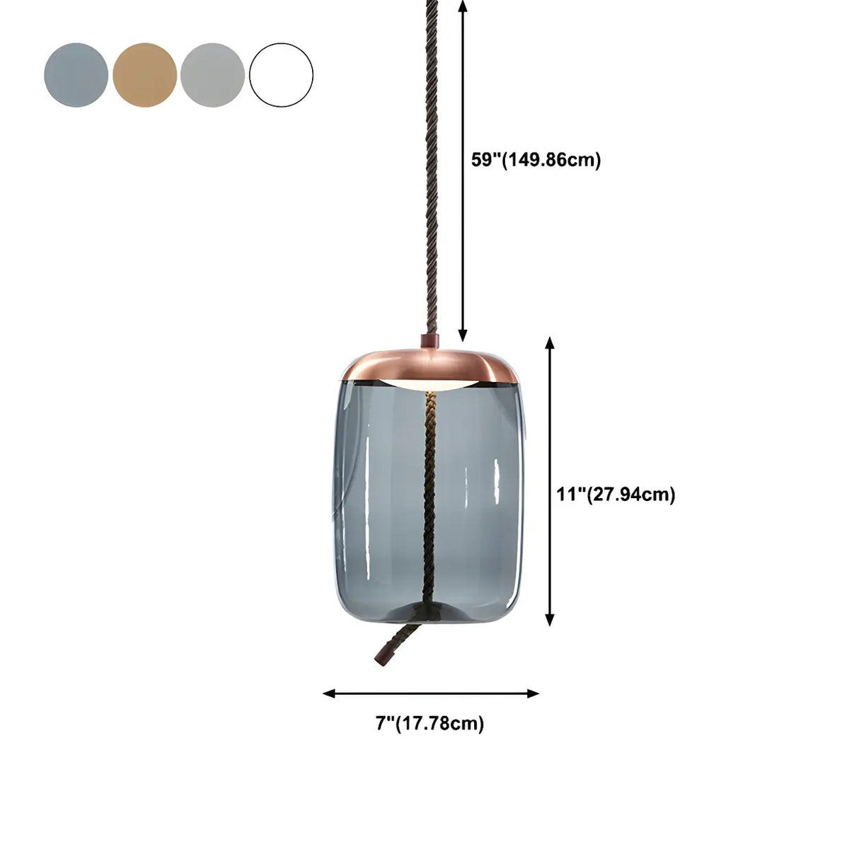 Adjustable Glass Geometric Pendant Light with Canopy