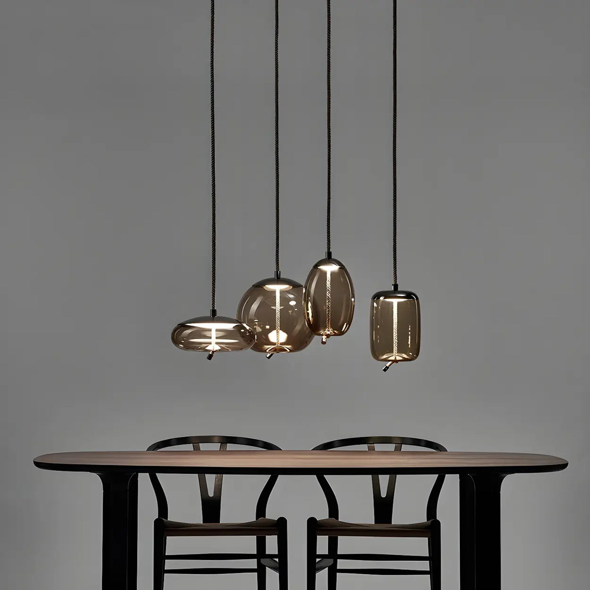 Adjustable Glass Geometric Pendant Light with Canopy Image - 6