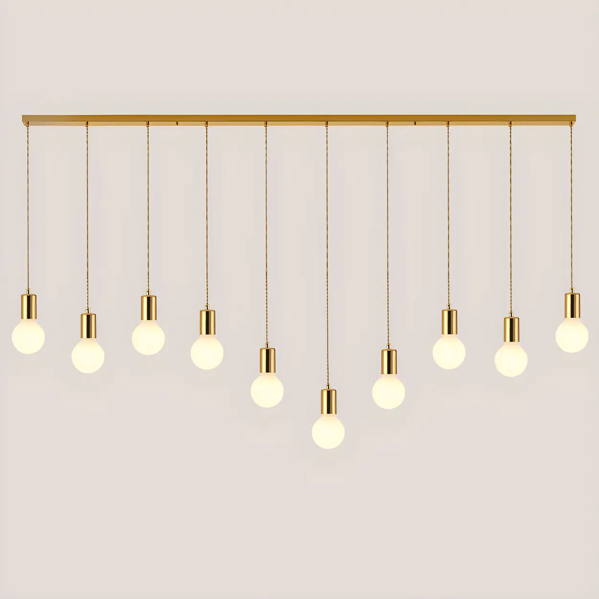 Adjustable Globe Shadeless Metal Rope Pendant Light Image - 10