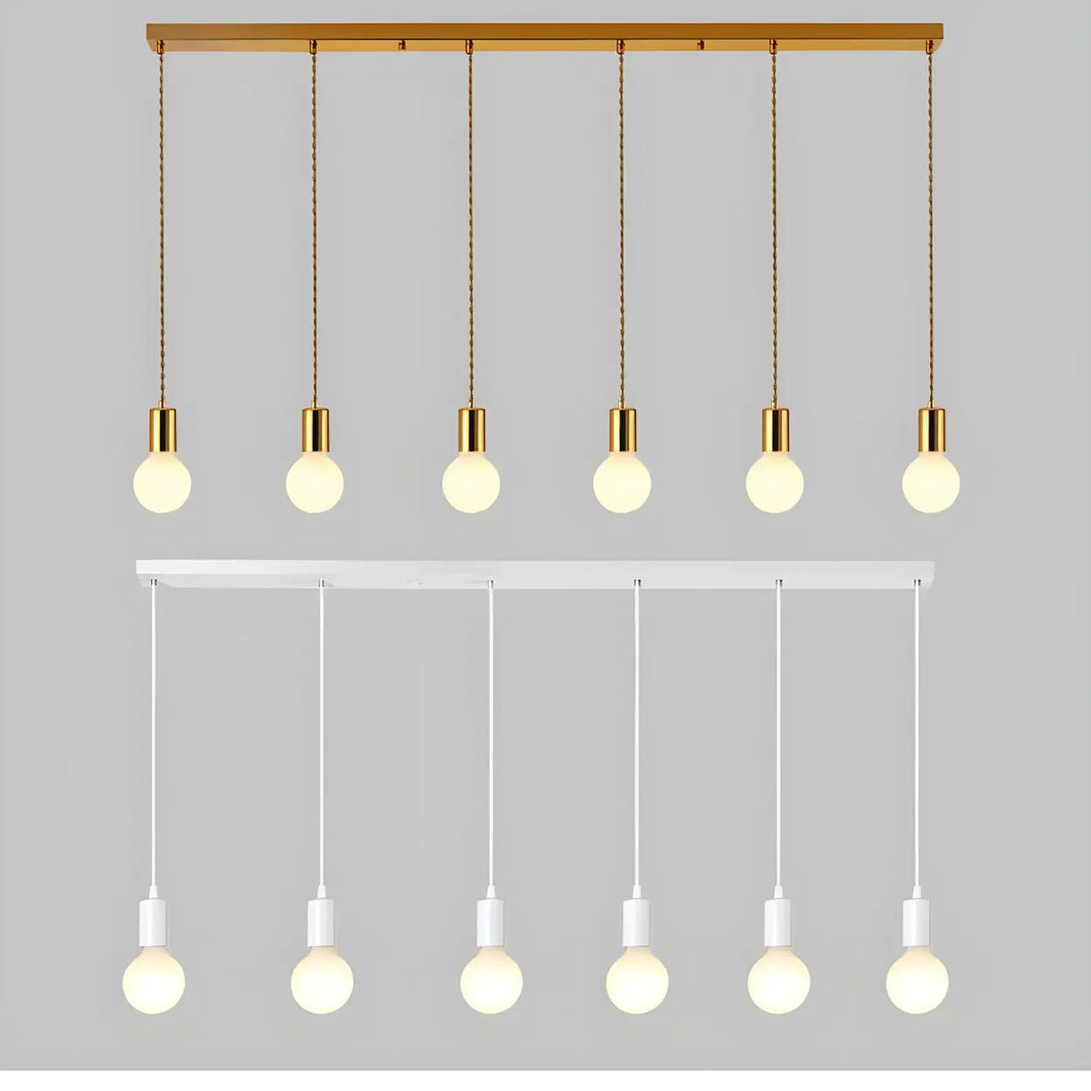 Adjustable Globe Shadeless Metal Rope Pendant Light Image - 11