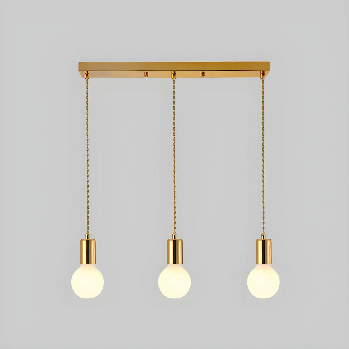 Adjustable Globe Shadeless Metal Rope Pendant Light Image - 13