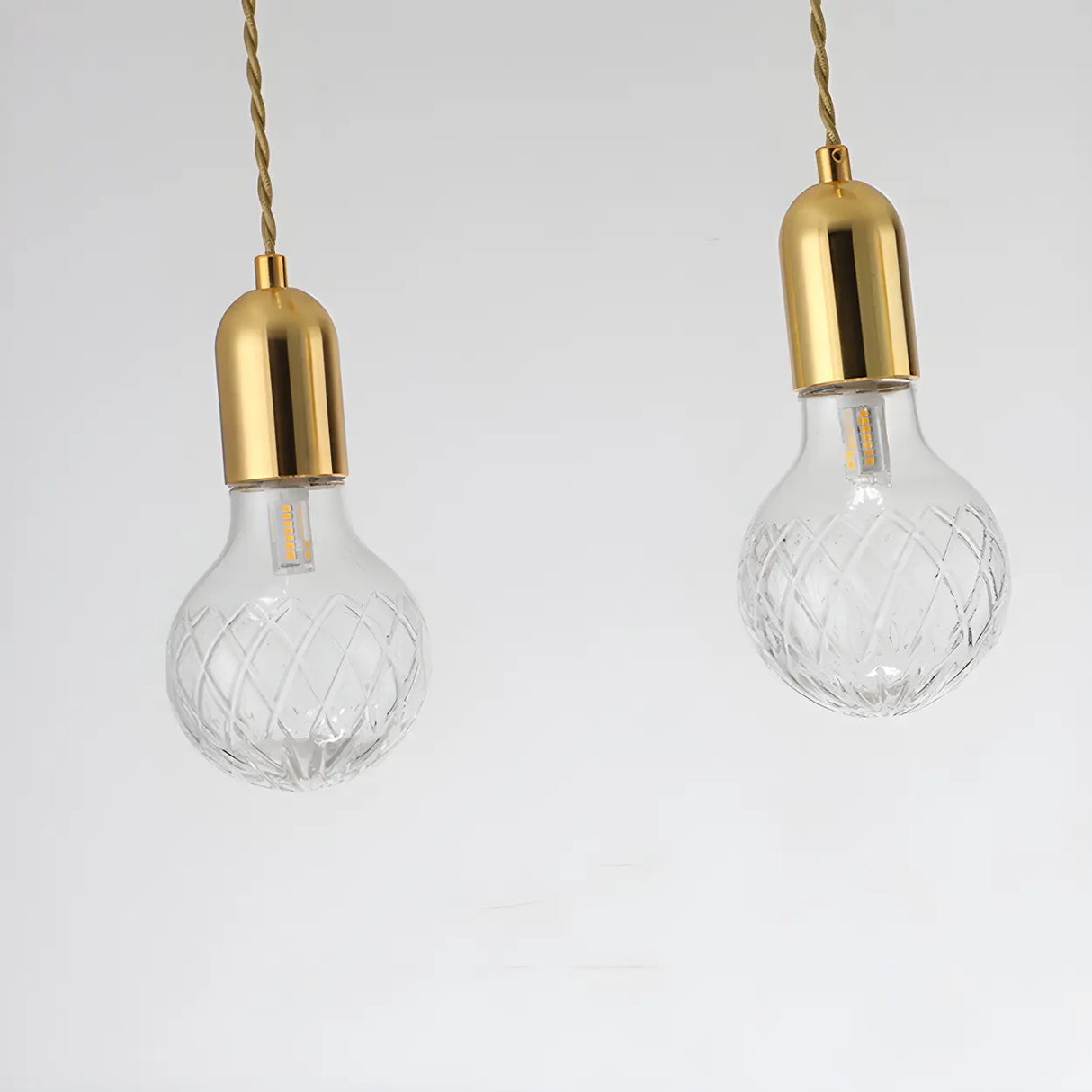 Adjustable Globe Shadeless Metal Rope Pendant Light Image - 14