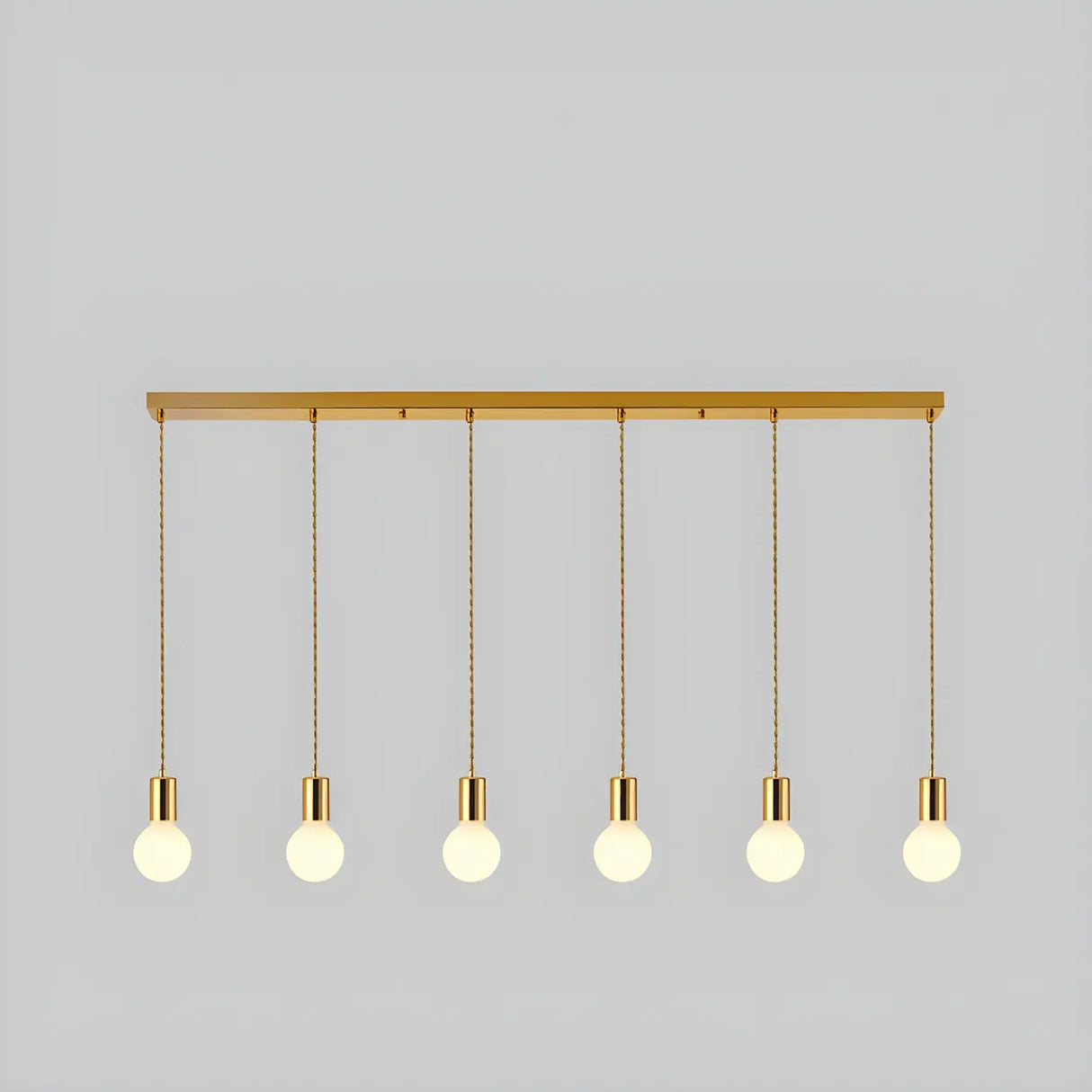 Adjustable Globe Shadeless Metal Rope Pendant Light Image - 16