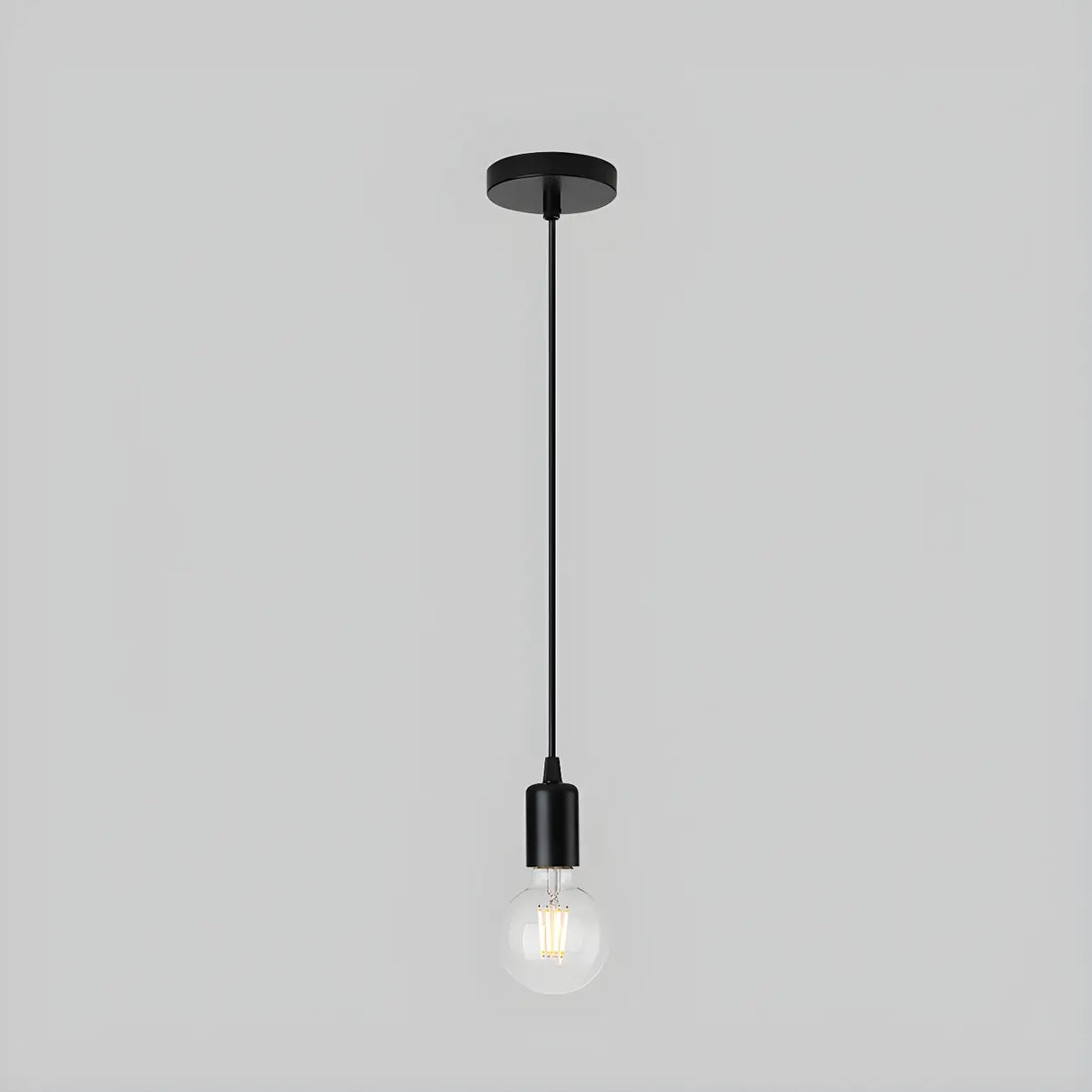 Adjustable Globe Shadeless Metal Rope Pendant Light Image - 2