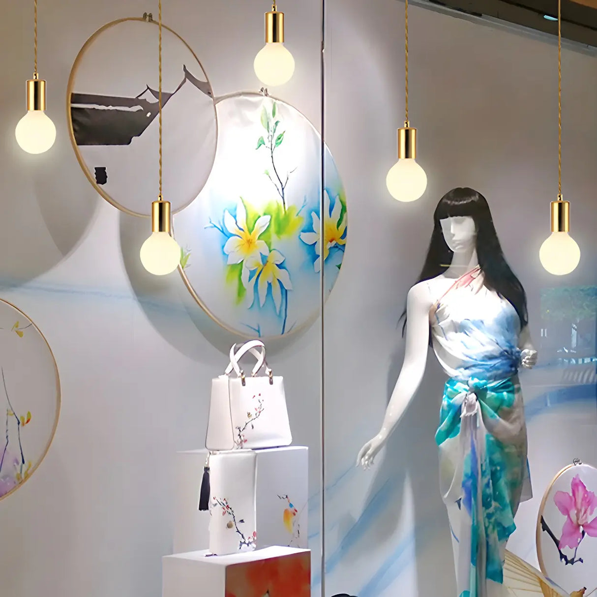 Adjustable Globe Shadeless Metal Rope Pendant Light Image - 8