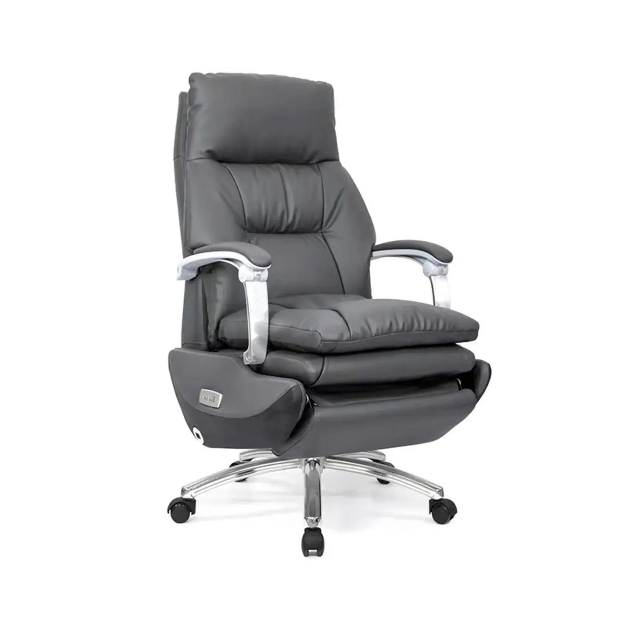 Adjustable Grey Ergonomic Swivel Leather Task Office Chair Image - 3