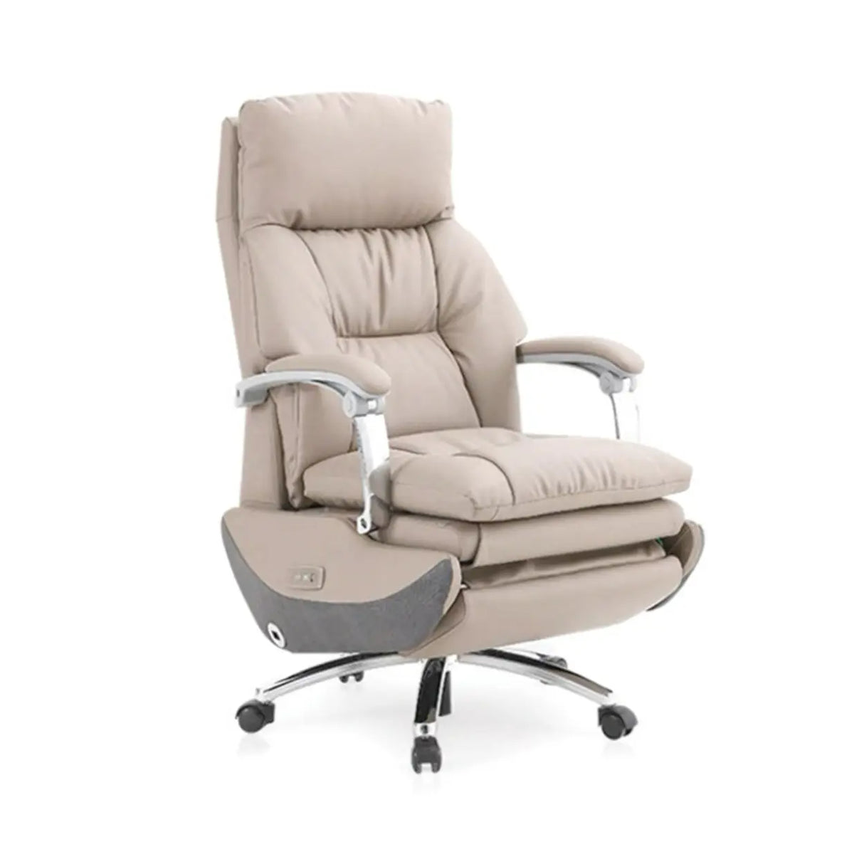 Adjustable Grey Ergonomic Swivel Leather Task Office Chair Image - 5