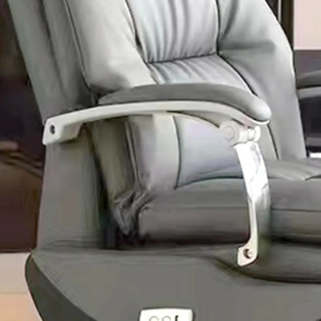 Adjustable Grey Ergonomic Swivel Leather Task Office Chair Image - 6