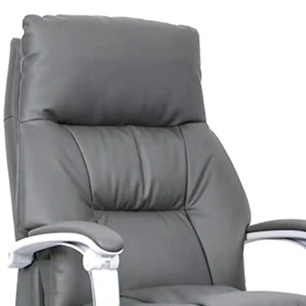 Adjustable Grey Ergonomic Swivel Leather Task Office Chair Image - 7