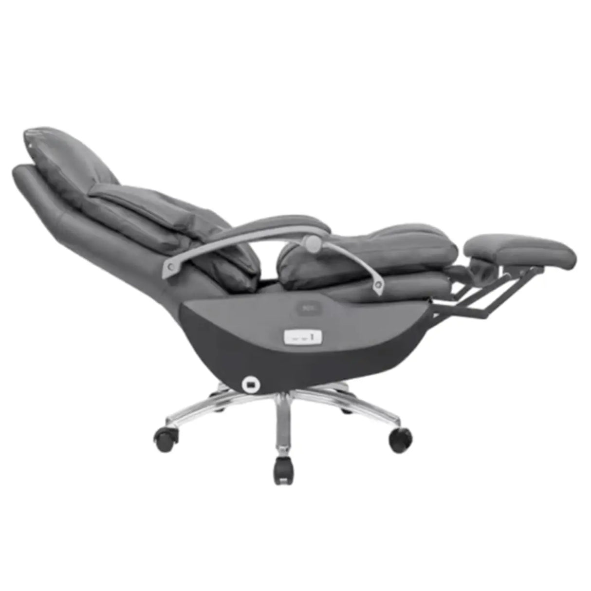 Adjustable Grey Ergonomic Swivel Leather Task Office Chair Image - 8