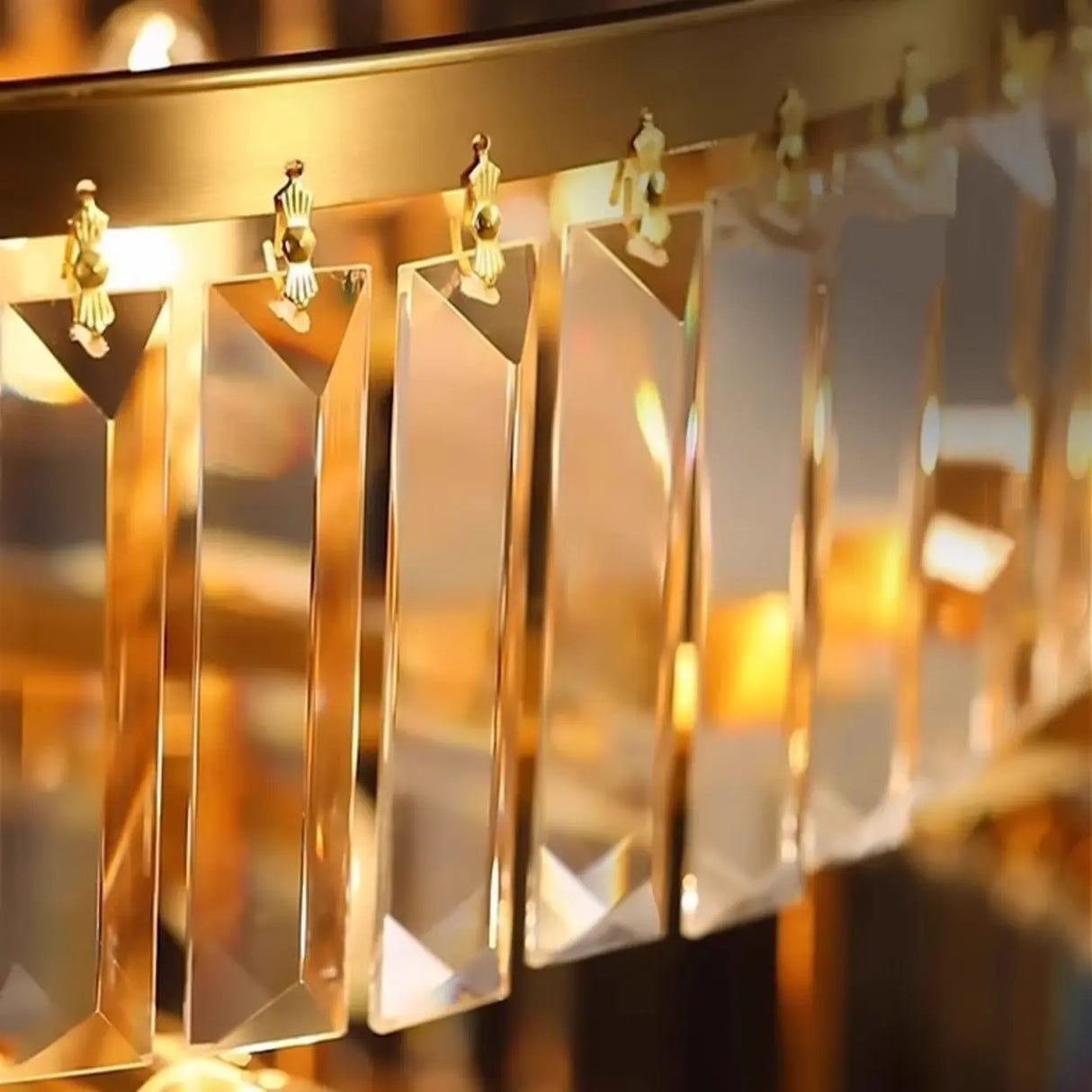 Adjustable Hanging Length Crystal Tiered Round Chandelier Image - 3