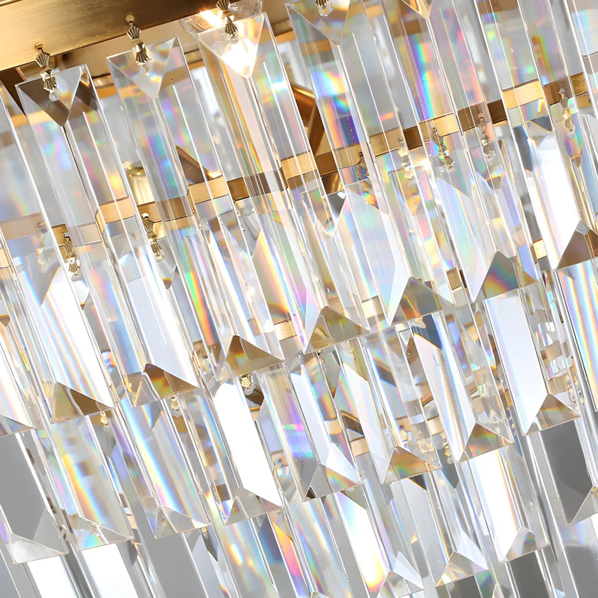 Adjustable Hanging Length Crystal Tiered Round Chandelier Image - 5