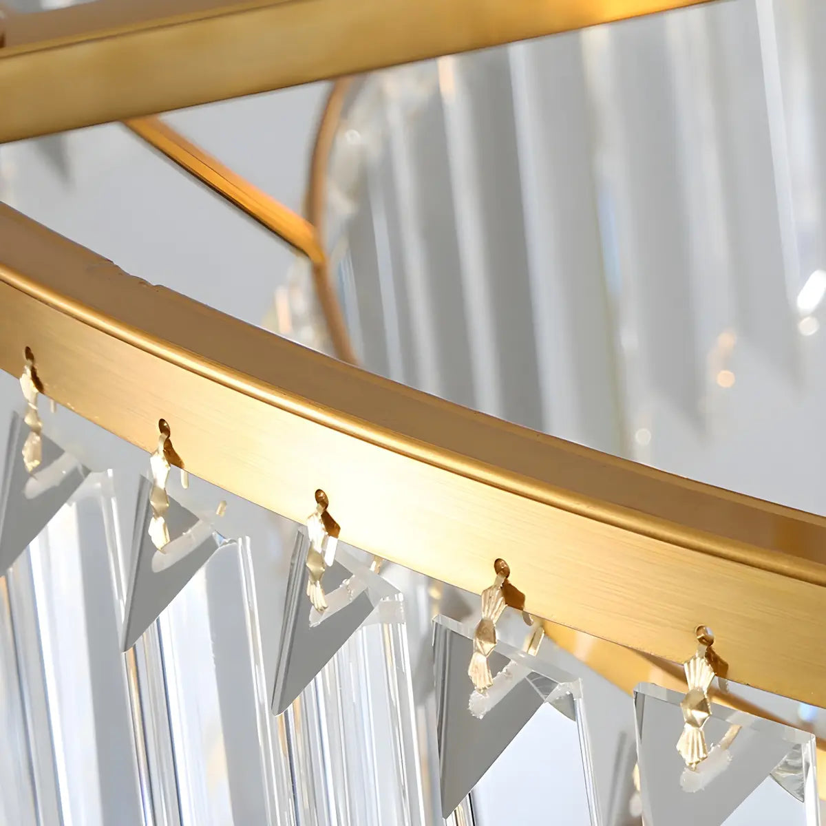 Adjustable Hanging Length Crystal Tiered Round Chandelier Image - 9