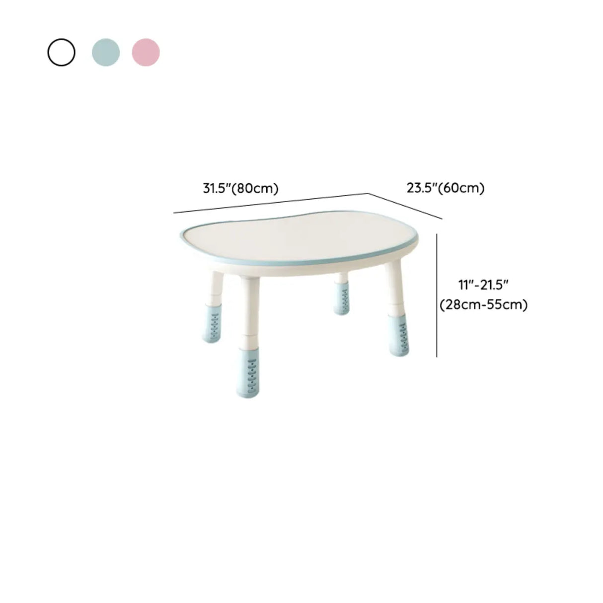 Adjustable Height Adorable White Top Wood Kids Desk