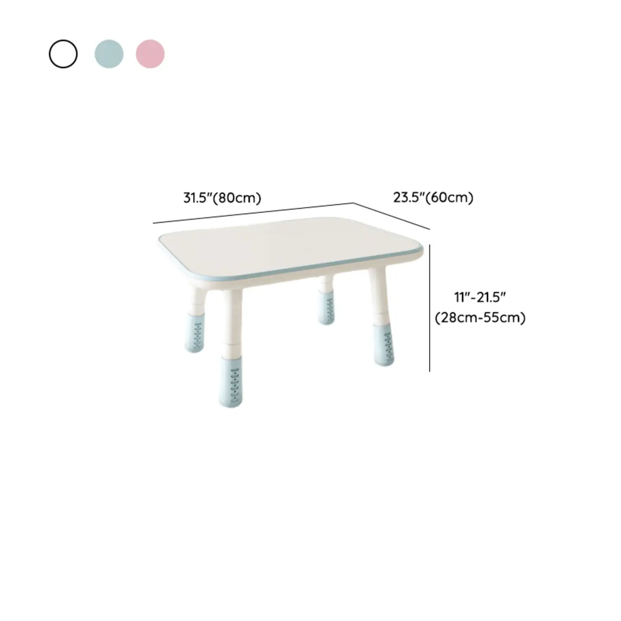 Adjustable Height Adorable White Top Wood Kids Desk Image - 15