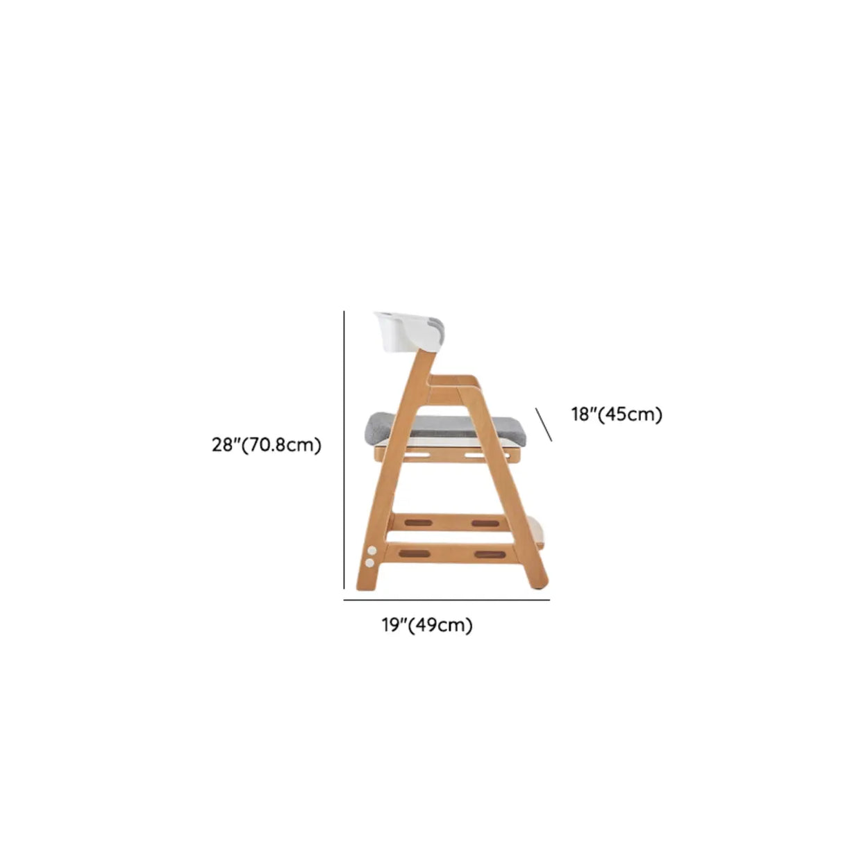 Adjustable Height Beech Wood Kids Desk with Shelf Image - 10