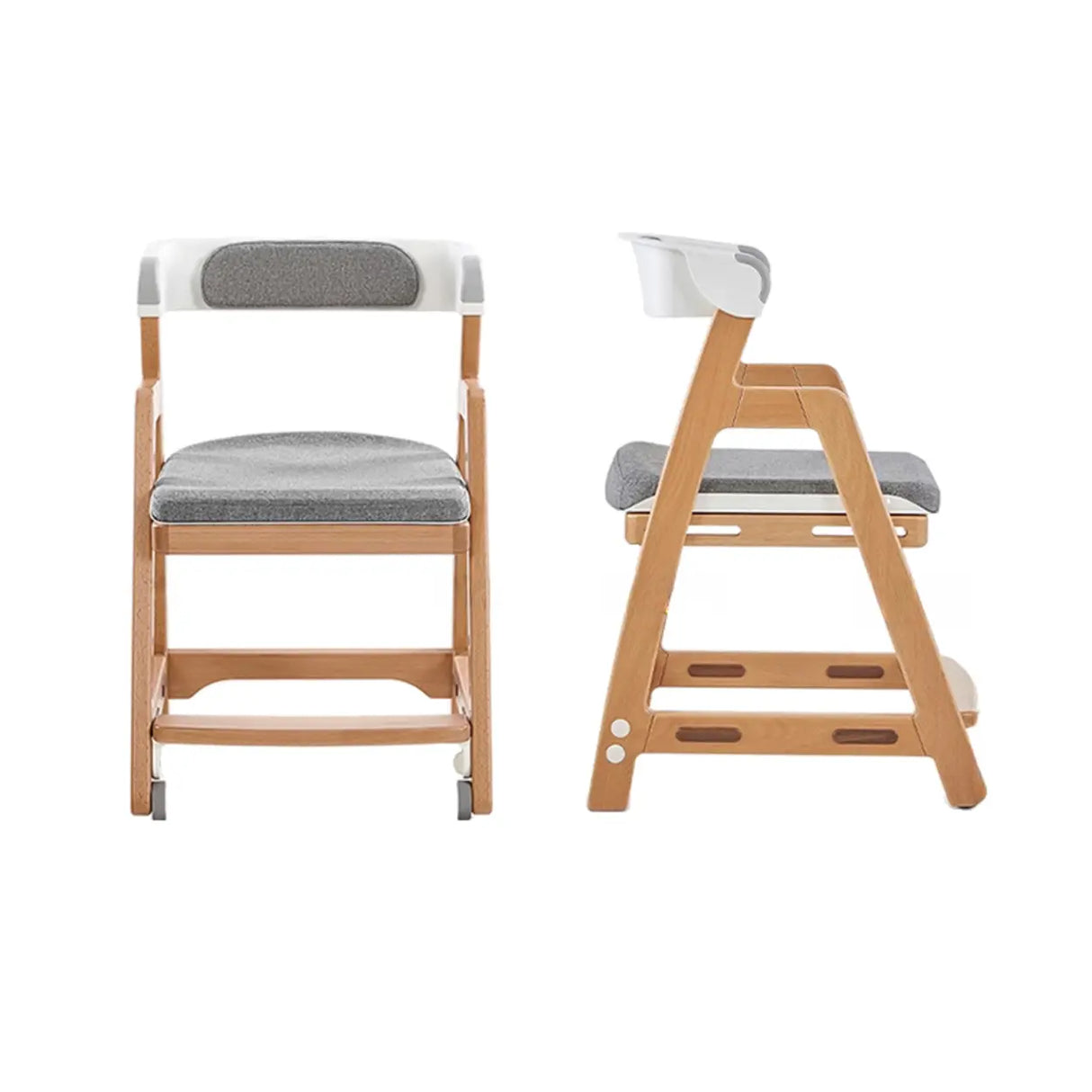 Adjustable Height Beech Wood Kids Desk with Shelf Image - 5