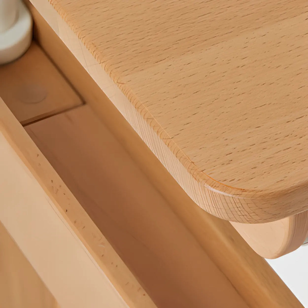 Adjustable Height Beech Wood Kids Desk with Shelf Image - 8