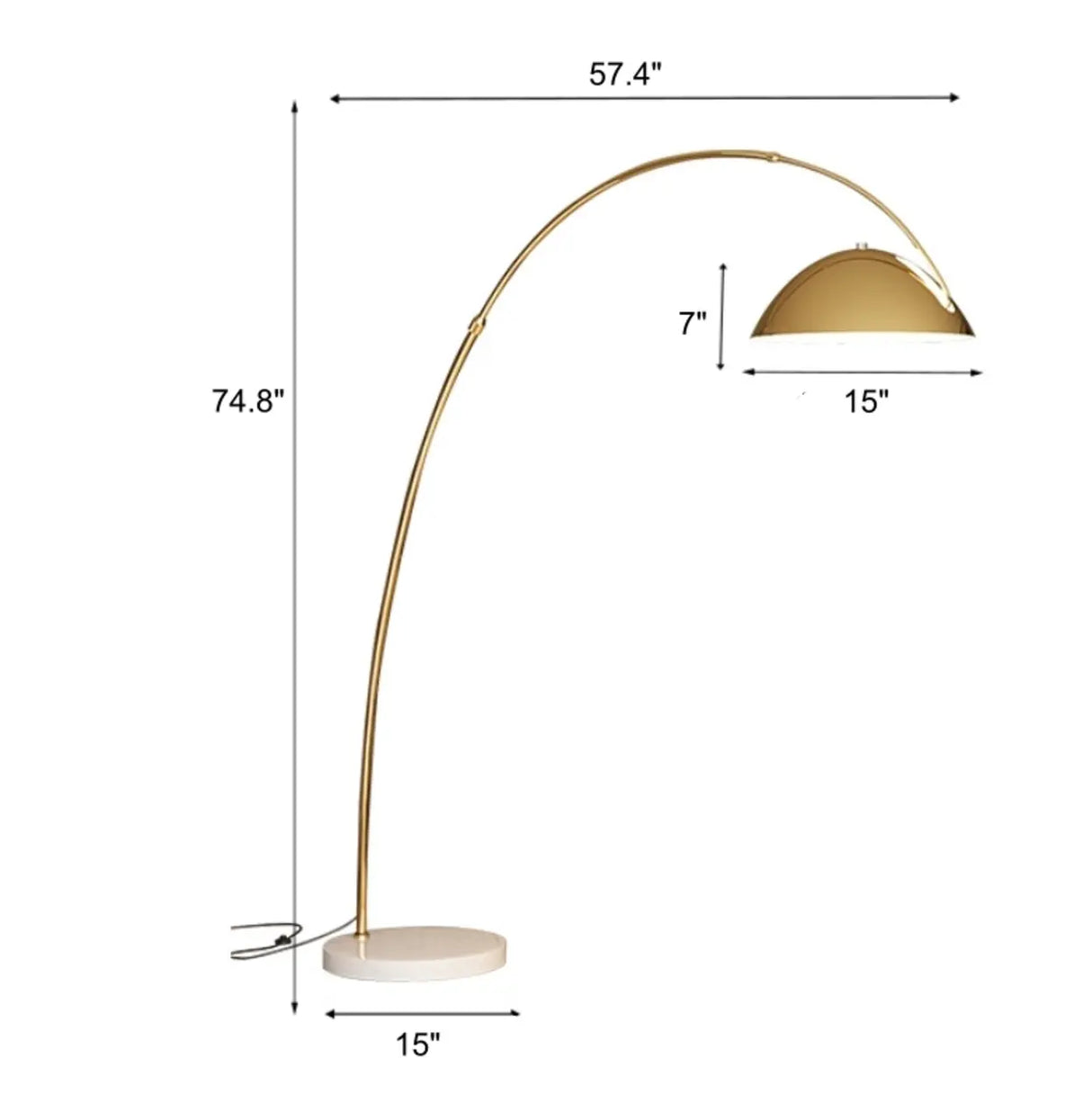 Adjustable Height Chrome Dome and Arc Floor Lamp Image - 19