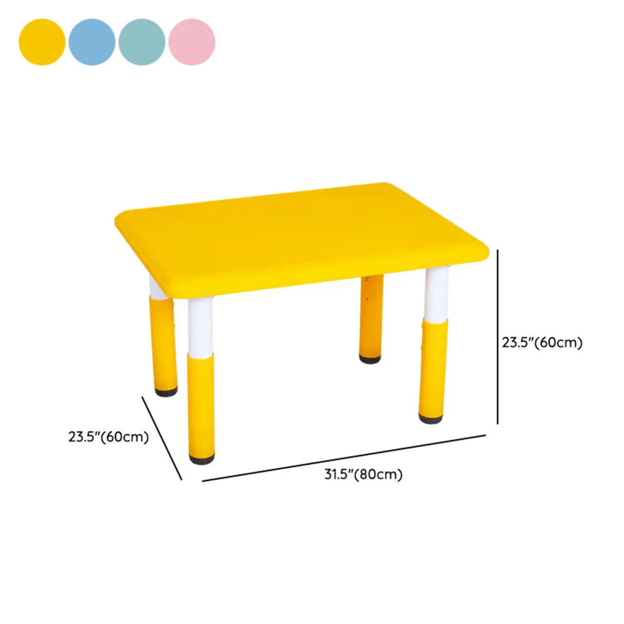 Adjustable Height Colorful Rectangular Kids Desk