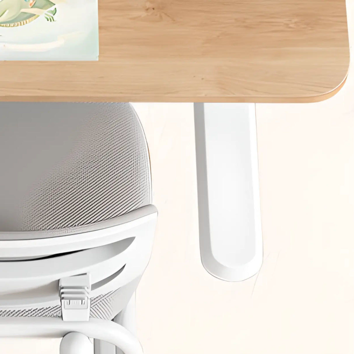 Adjustable Height Ergonomic Wood Kids Desk with Shelves Image - 13