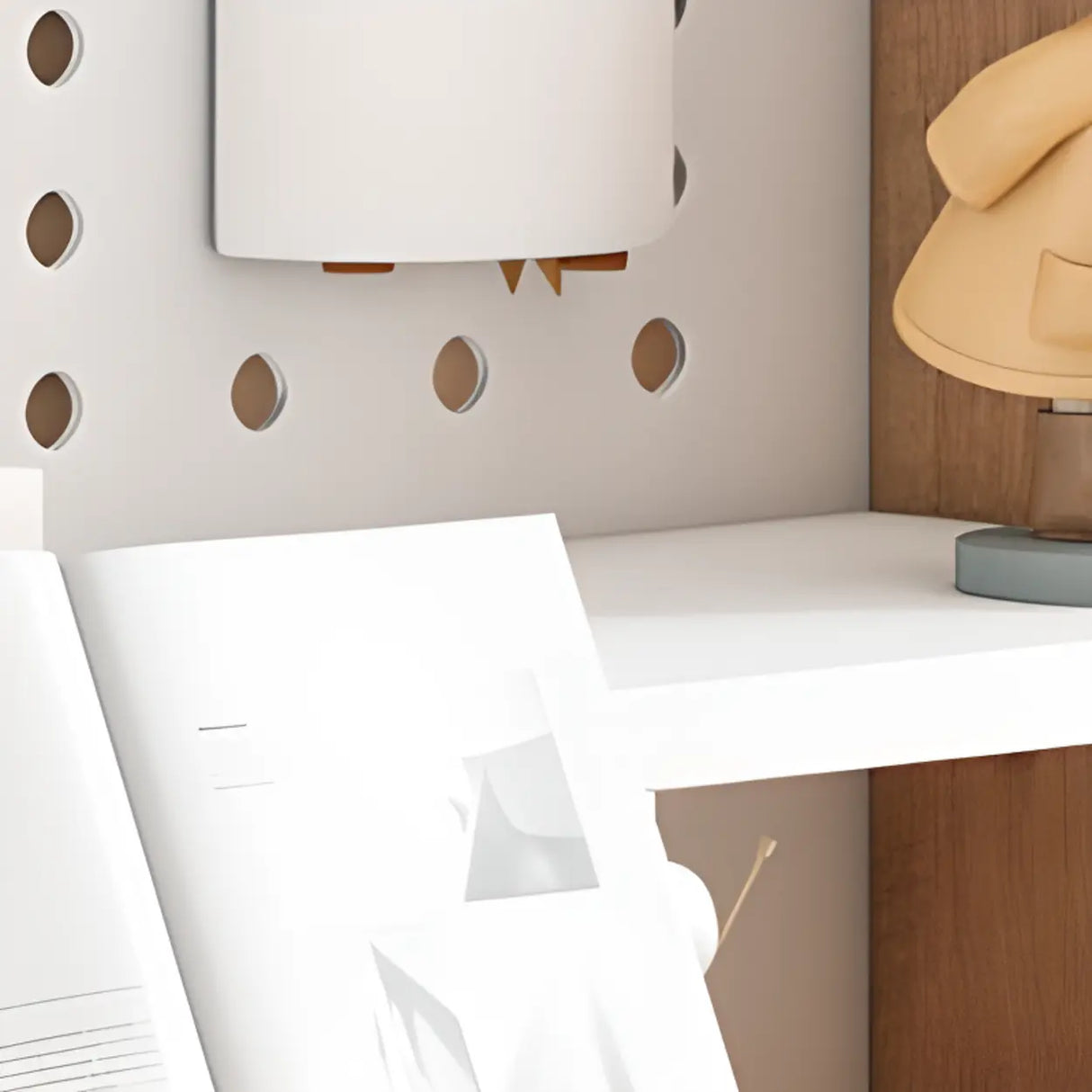 Adjustable Height Ergonomic Wood Kids Desk with Shelves Image - 14