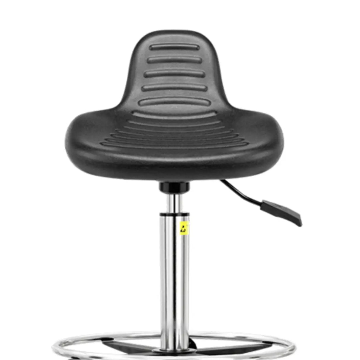 Adjustable Height Leather Bucket Bar Stool with Wheels Image - 4