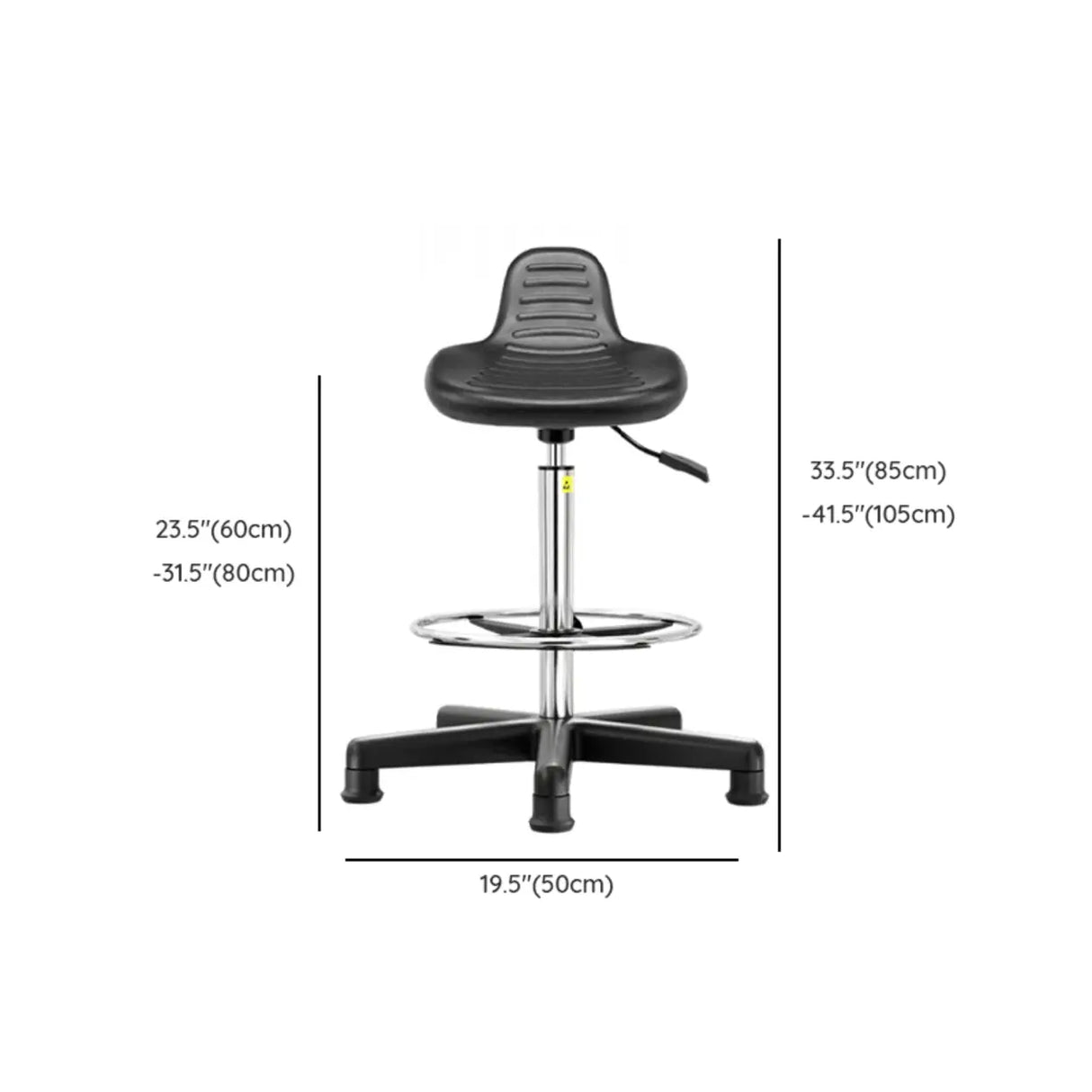 Adjustable Height Leather Bucket Bar Stool with Wheels Image - 7