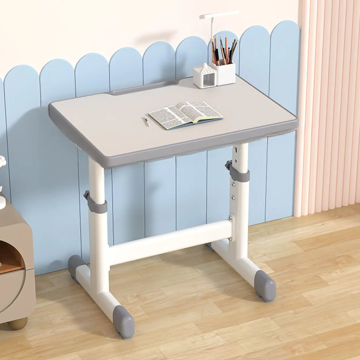 Adjustable Height Metal T-Shaped Base Kids Writing Desk Image - 5