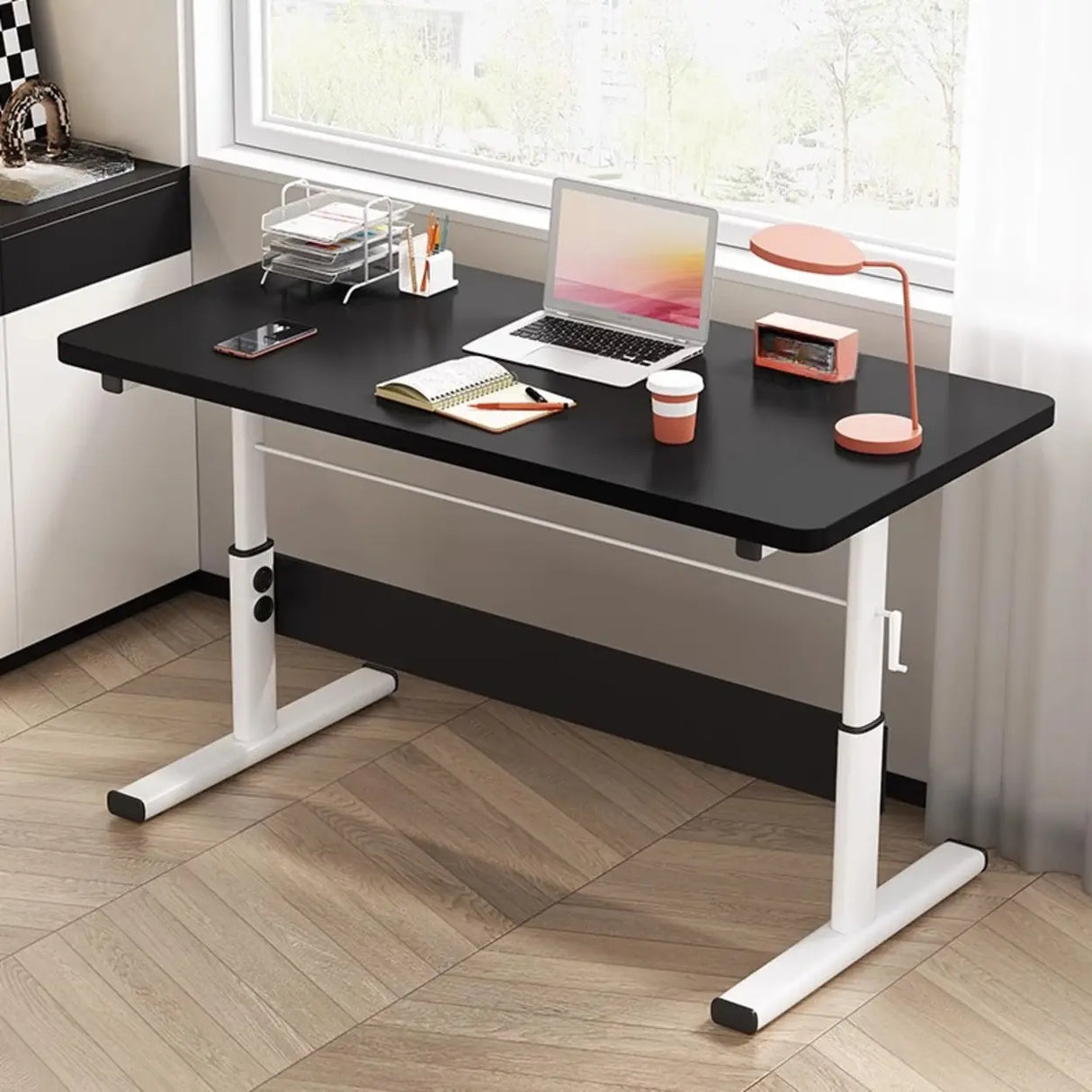 Adjustable Height Rectangular Steel Base Kids Desk Image - 3