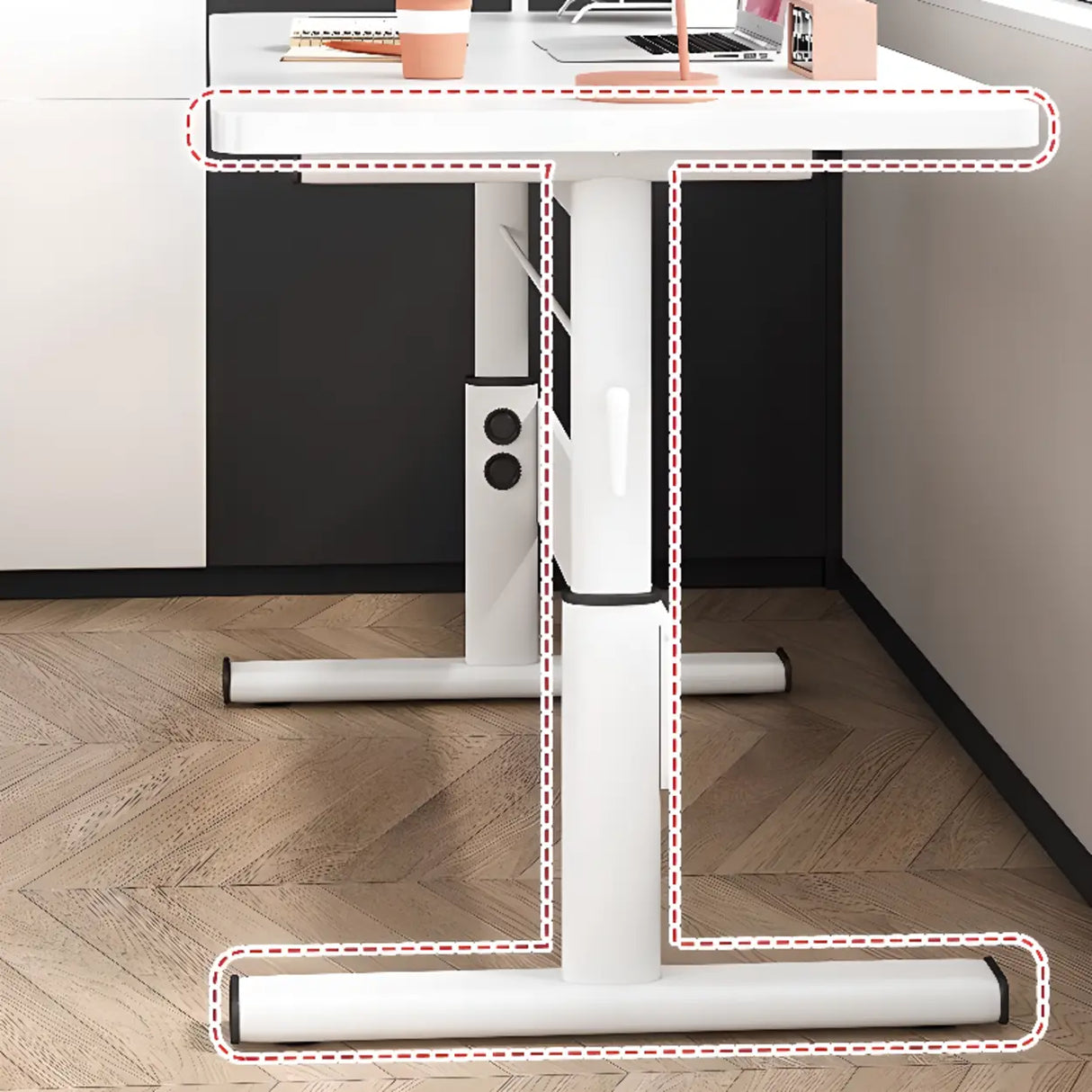 Adjustable Height Rectangular Steel Base Kids Desk Image - 8