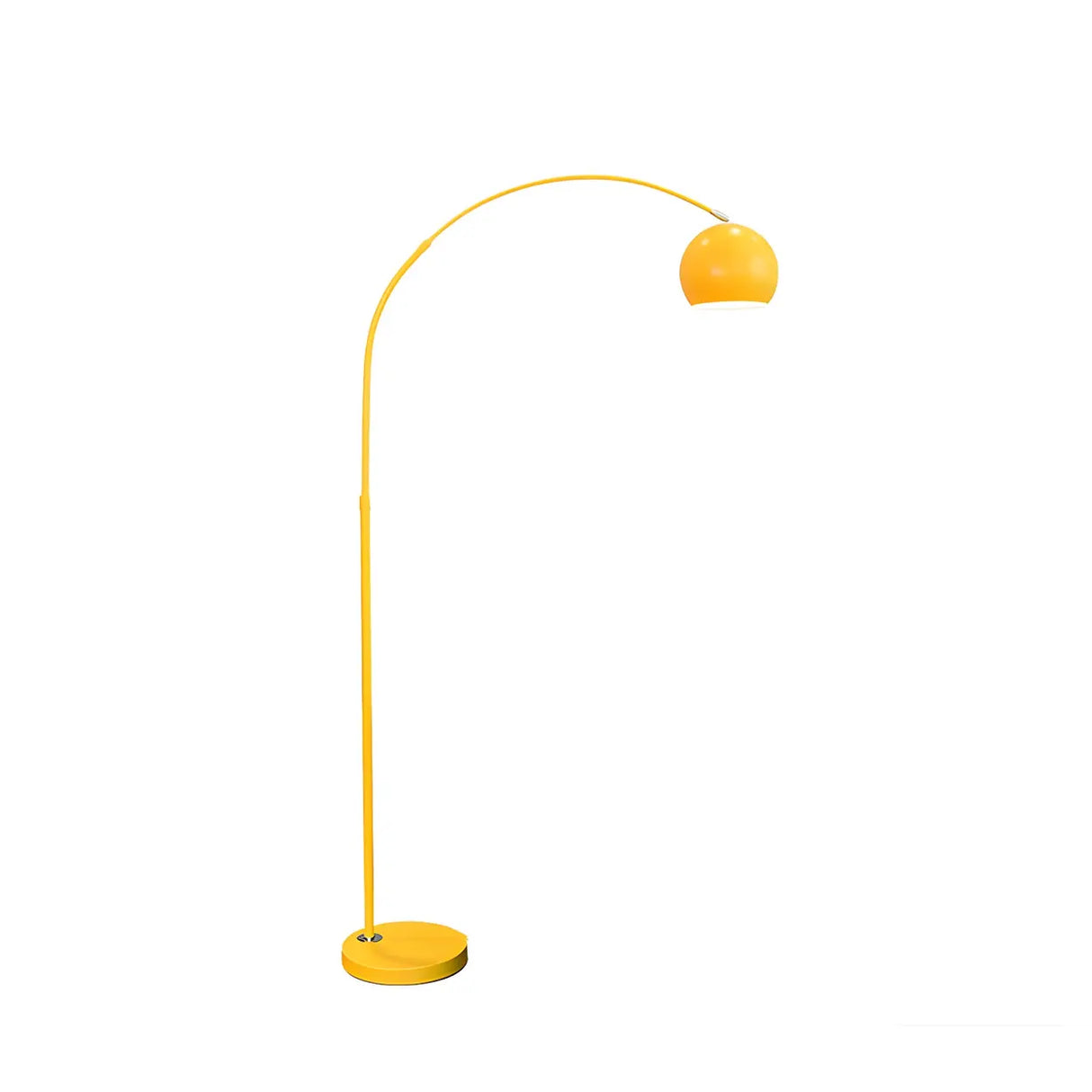 Adjustable Height Simple Yellow Dome Metal Floor Lamp Image - 10