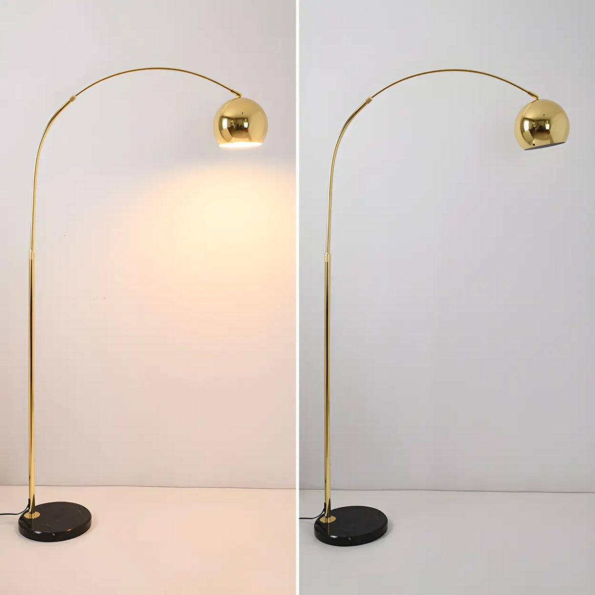 Adjustable Height Simple Yellow Dome Metal Floor Lamp Image - 13