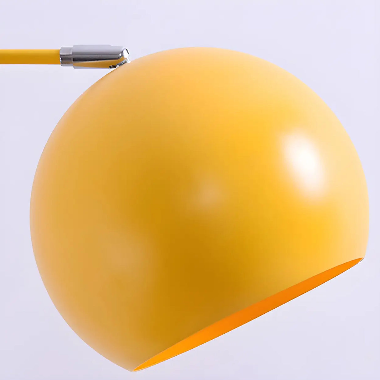 Adjustable Height Simple Yellow Dome Metal Floor Lamp Image - 14