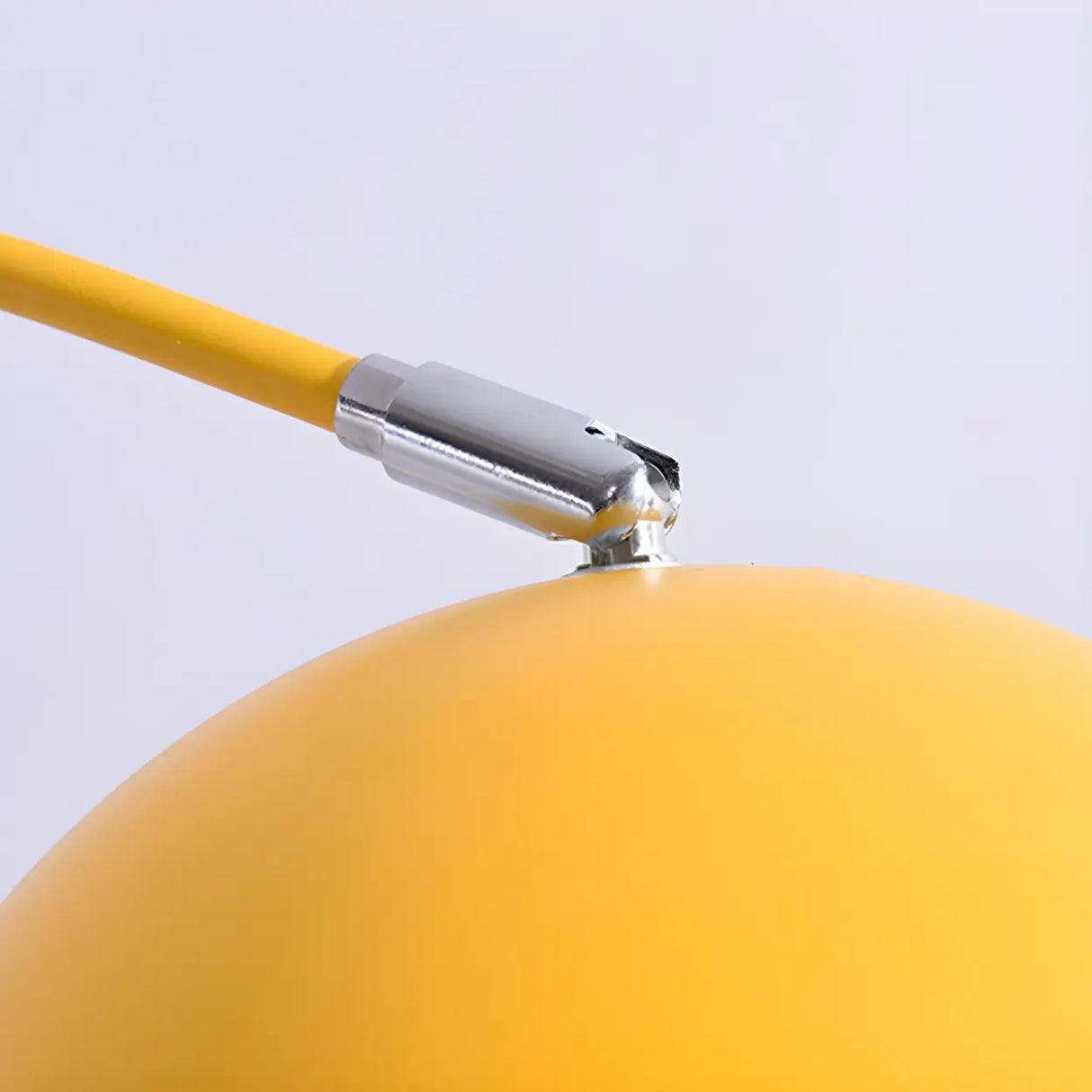Adjustable Height Simple Yellow Dome Metal Floor Lamp Image - 15