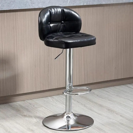 Adjustable Height Swivel Bar Stool with Cushioned Backrest Image - 2