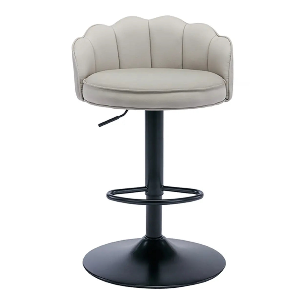 Adjustable Height Swivel Leather Curved Back Bar Stool Image - 13