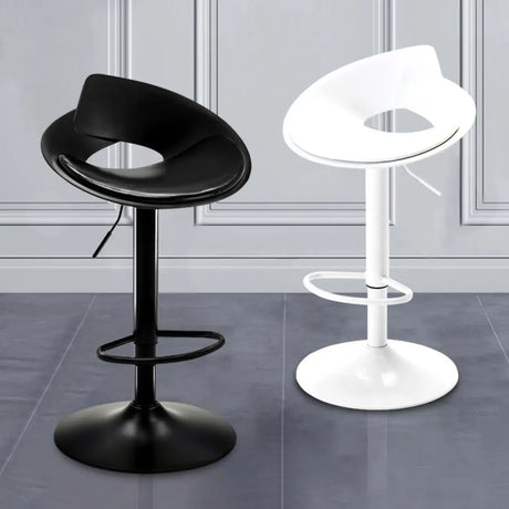 Adjustable Height Swivel Metal Leather Bucket Bar Stool Image - 1