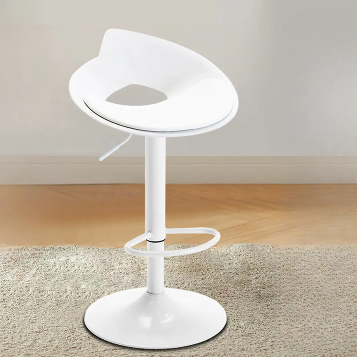 Adjustable Height Swivel Metal Leather Bucket Bar Stool Image - 2